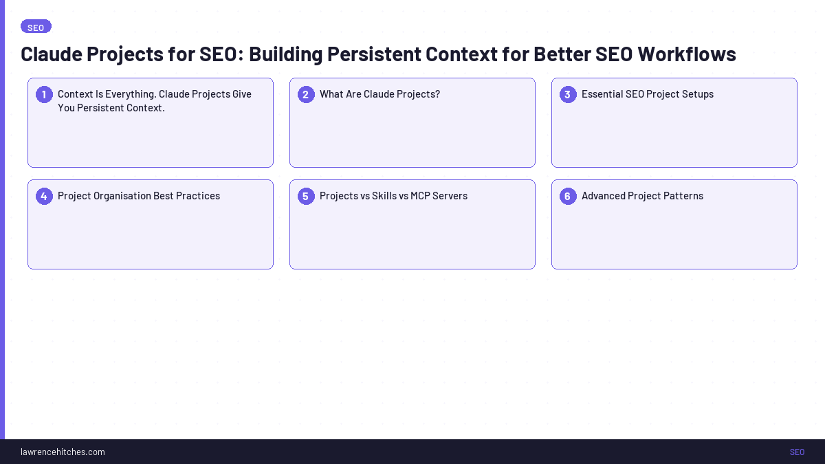 Claude Projects for SEO: Building Persistent Context for Better SEO Workflows
