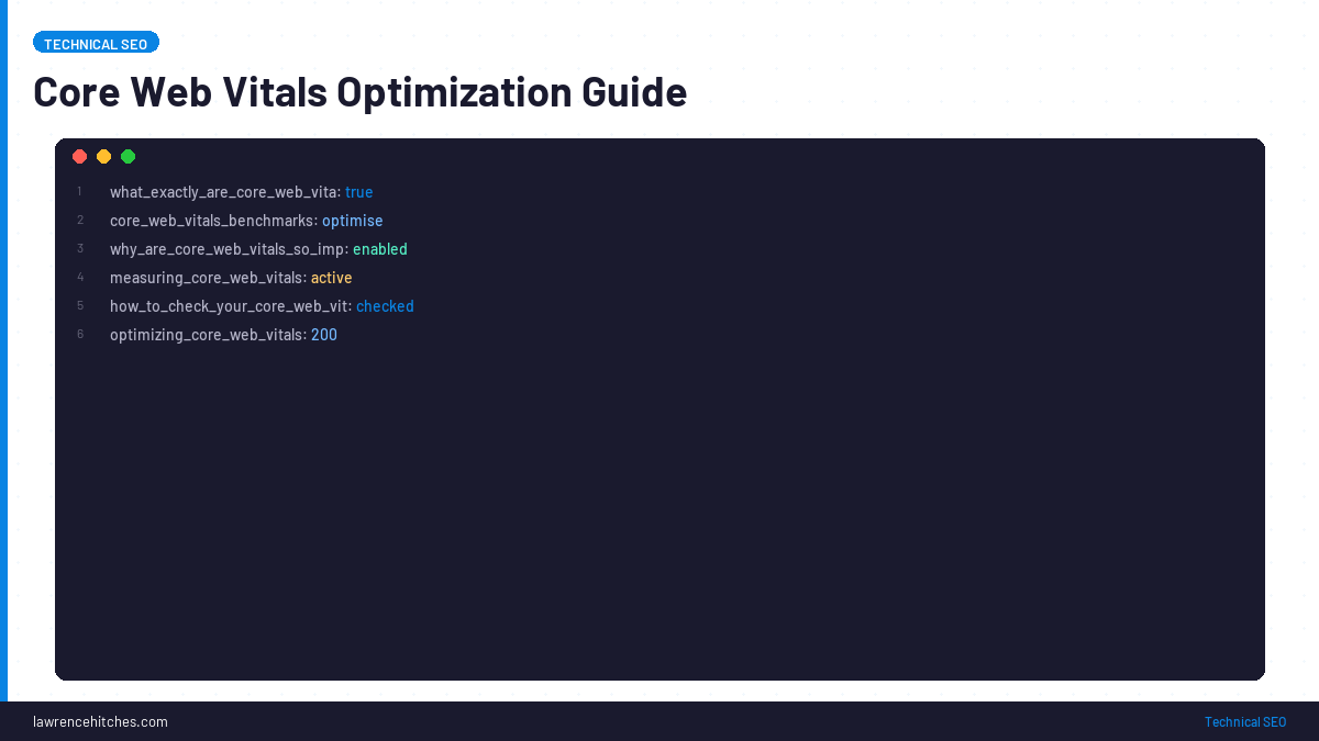 Core Web Vitals Optimization Guide