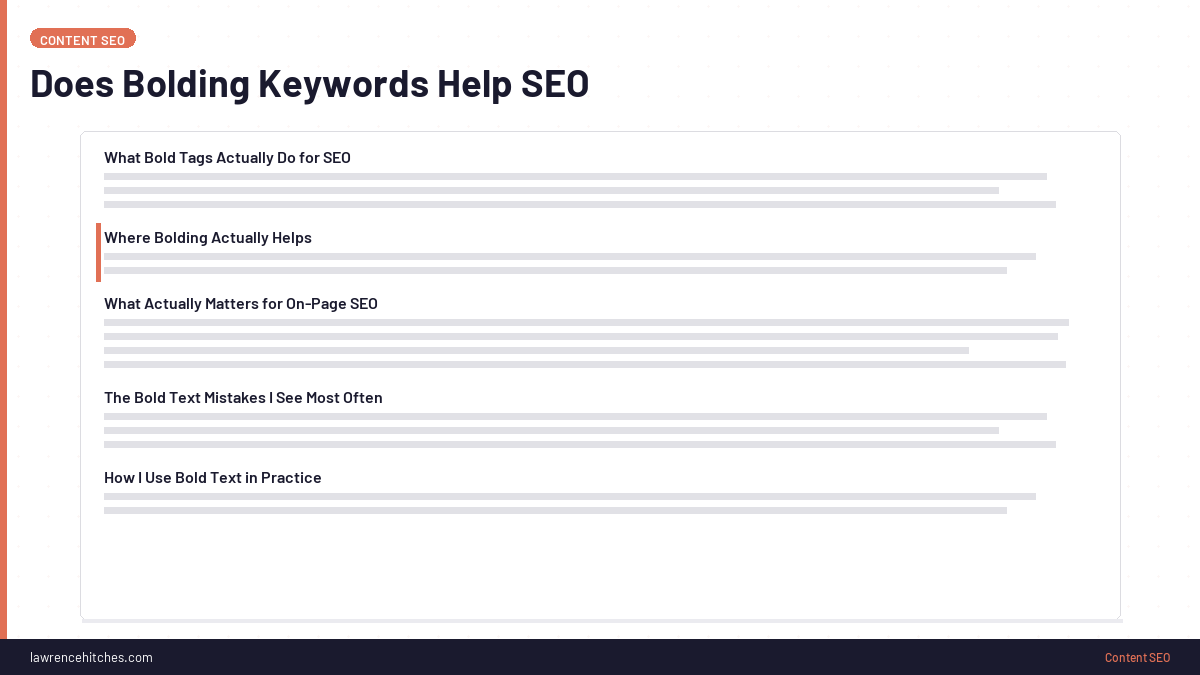 Does Bolding Keywords Help SEO