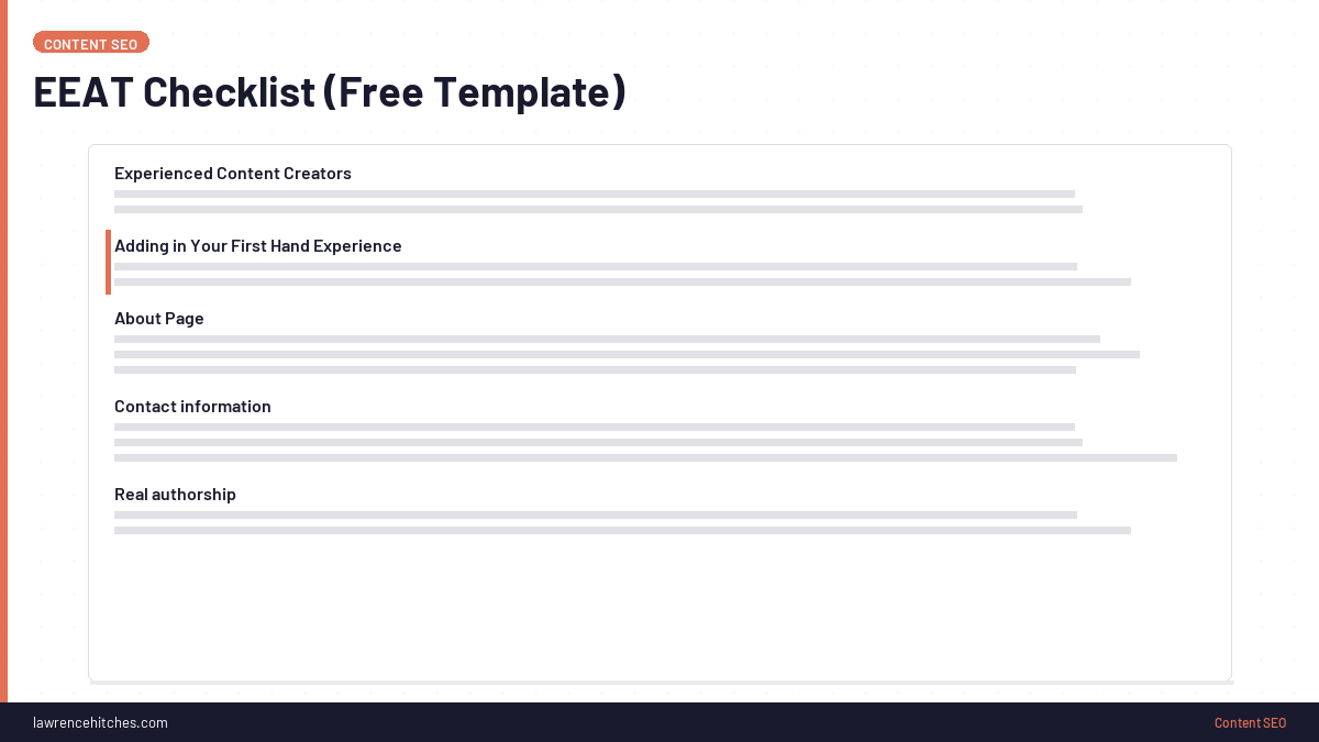 EEAT Checklist (Free Template)
