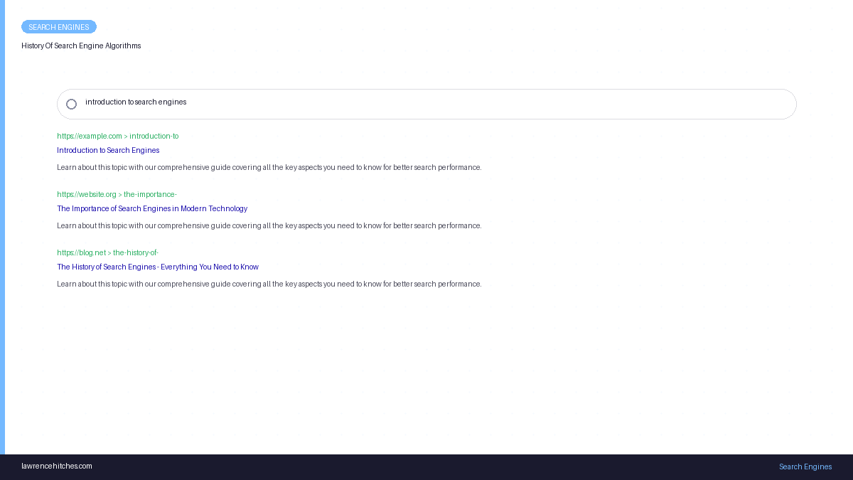 History Of Search Engine Algorithms