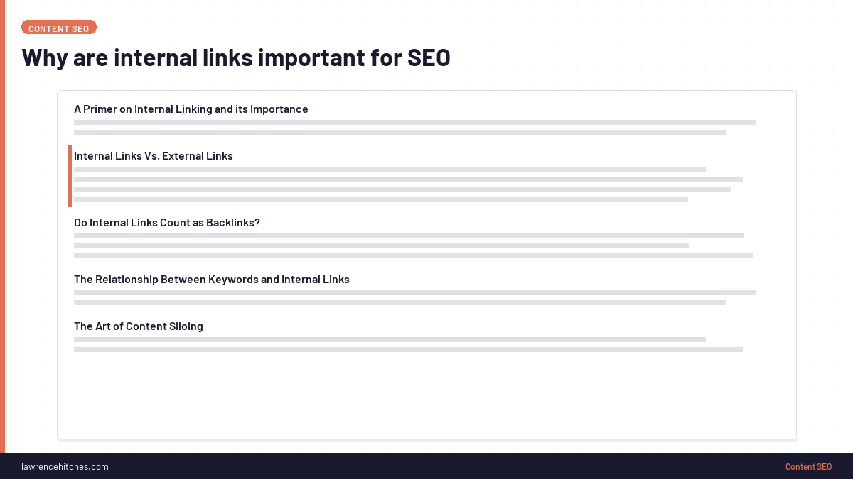 Why are internal links important for SEO 