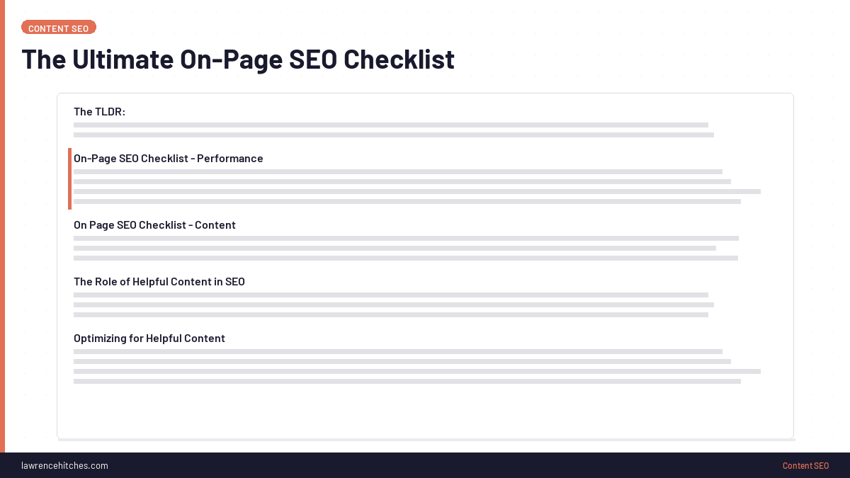 The Ultimate On-Page SEO Checklist
