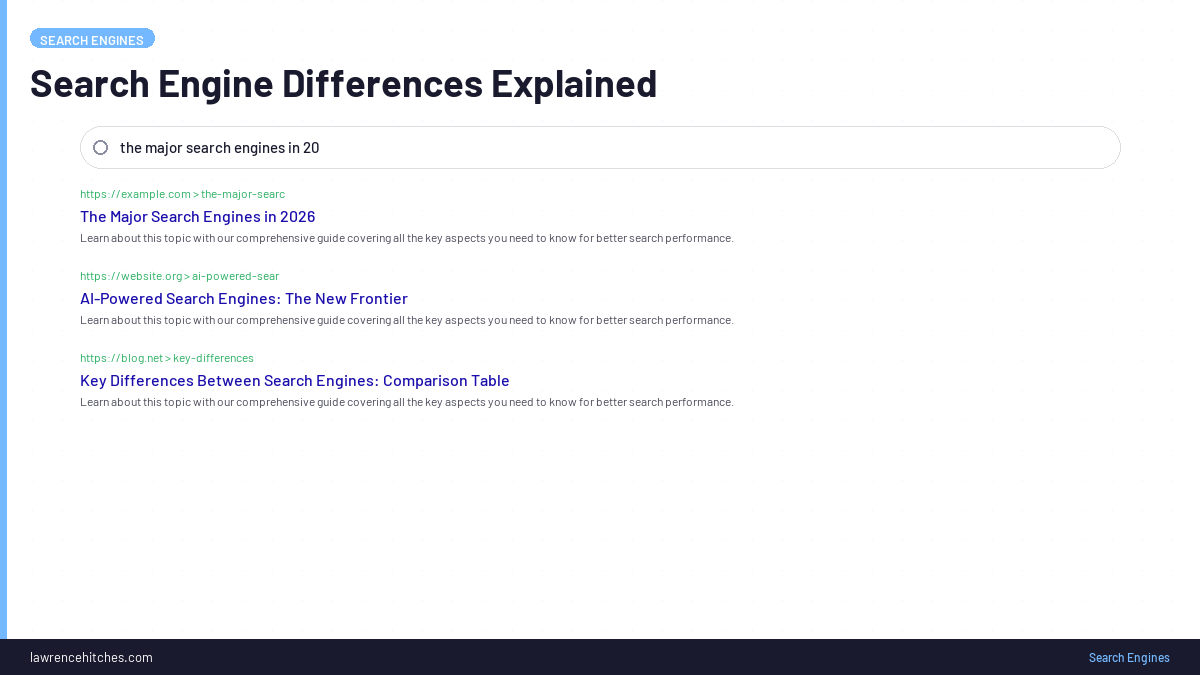Search Engine Differences Explained