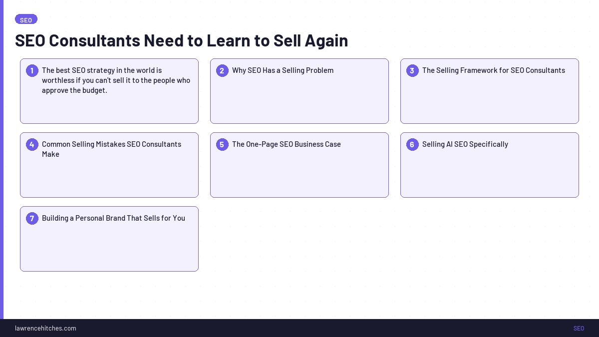 SEO Consultants Need to Learn to Sell Again