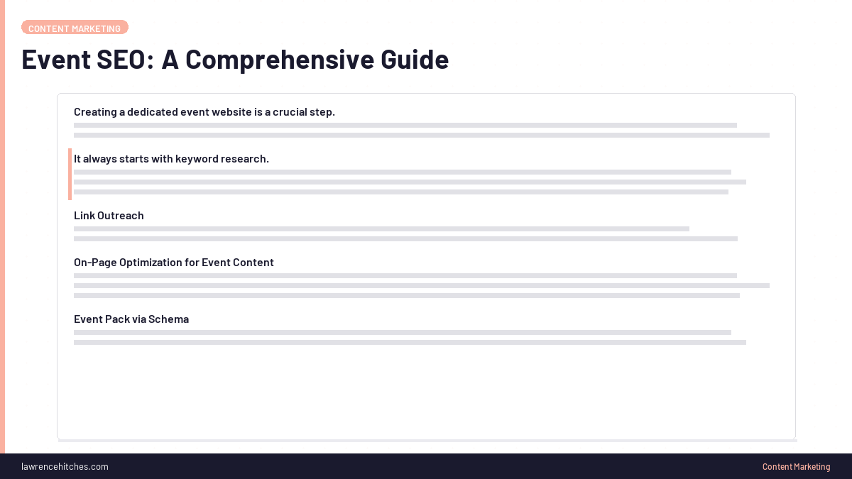 Event SEO: A Comprehensive Guide