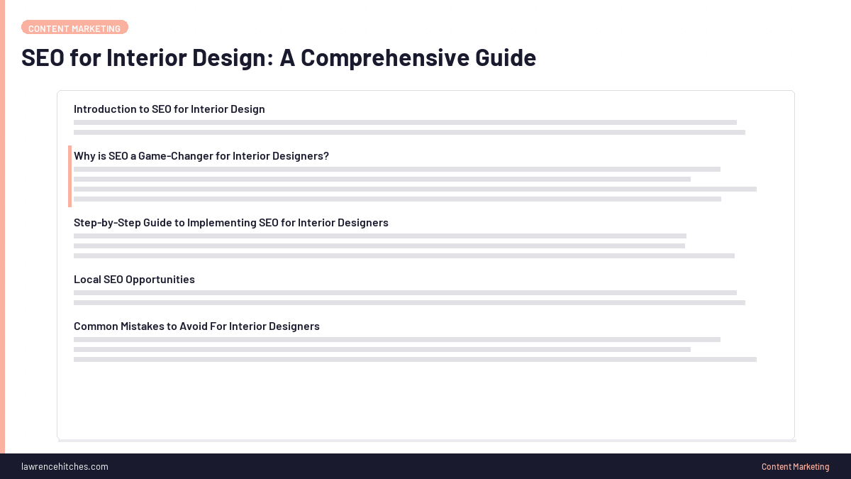 SEO for Interior Design: A Comprehensive Guide