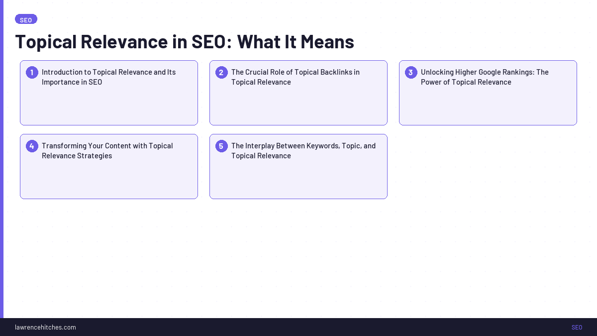Topical Relevance in SEO: What It Means