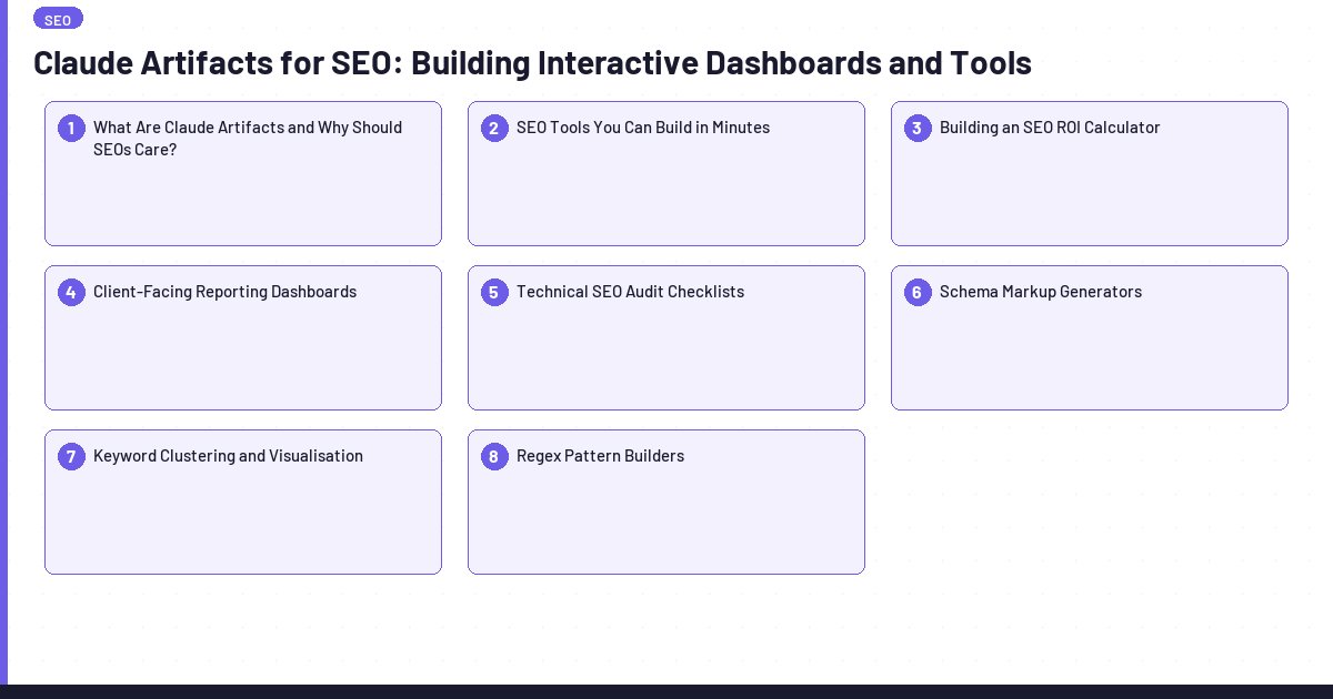Claude Artifacts for SEO: Interactive Dashboards & Audit Tools ...