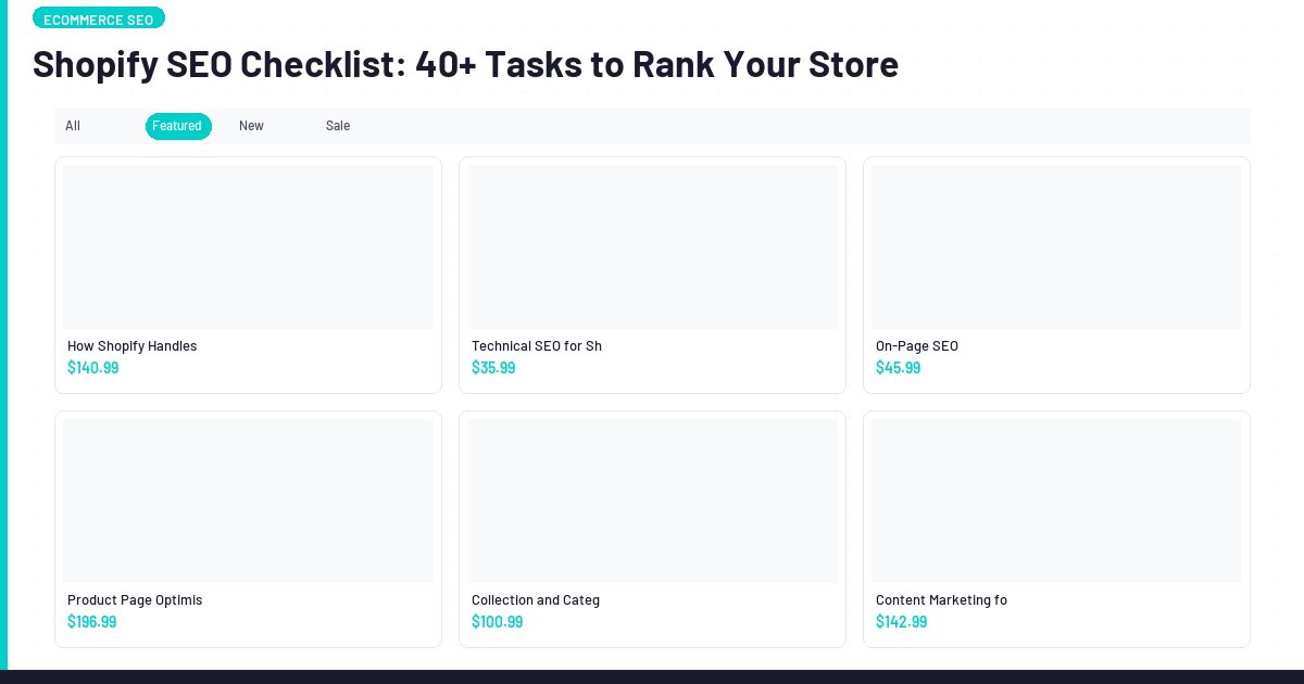 Shopify SEO Checklist: 40+ Tasks to Rank Your Store | Lawrence Hitches