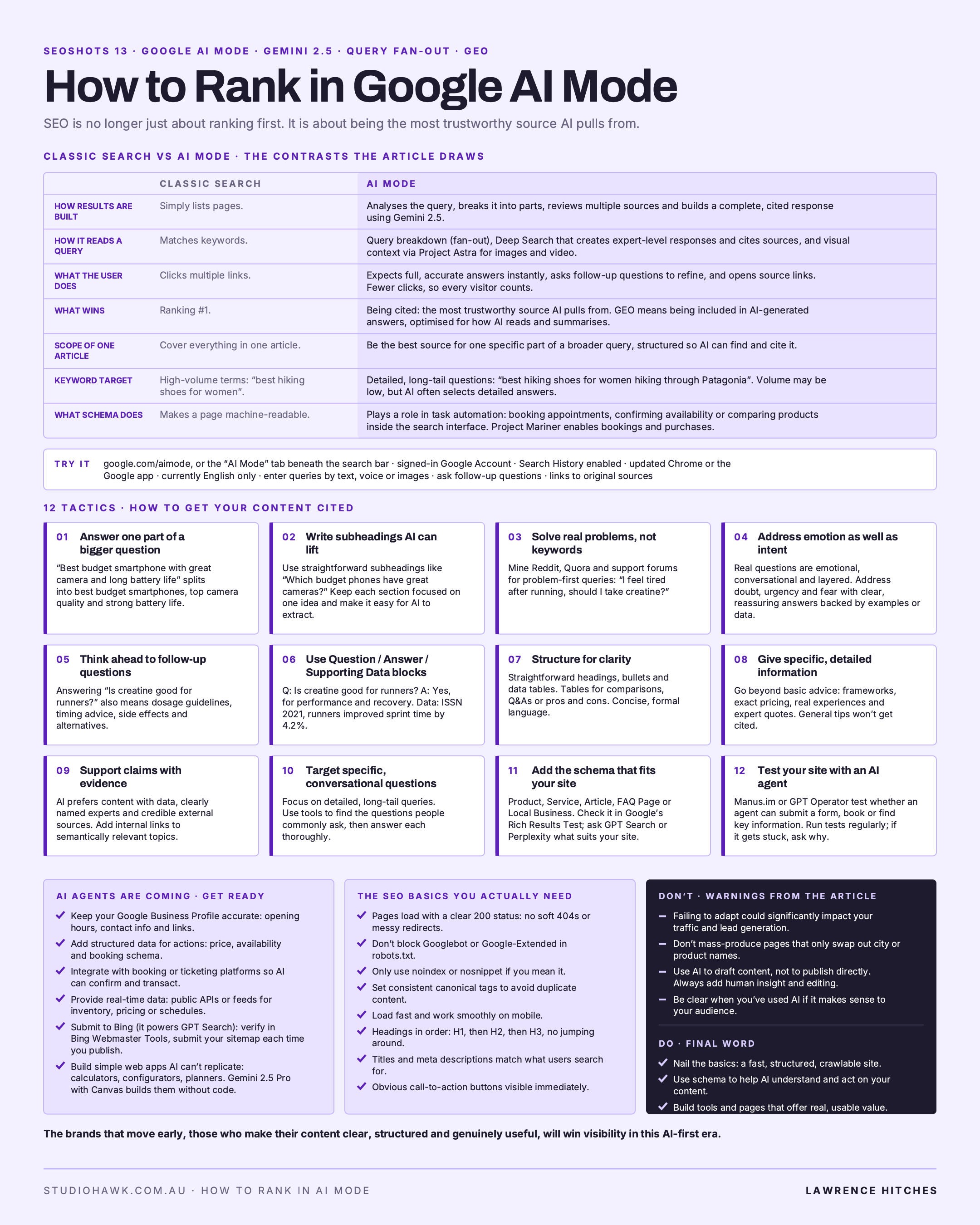 How to Rank in Google AI Mode infographic